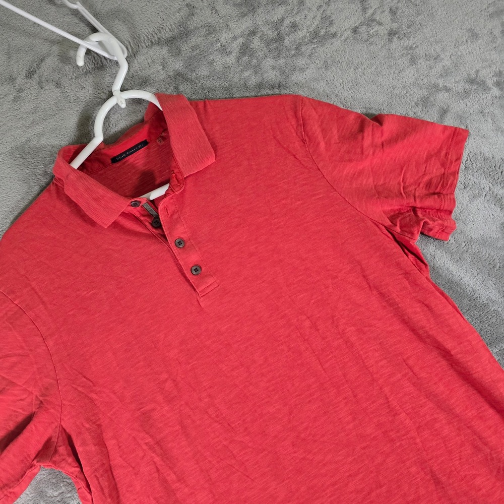 Elie Tahari Polo Shirt Cotton Button Up Short Sleeve Casual Top Large